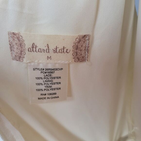 Altar'd‎ State Lace Crochet Overlay Sleeveless V-Neck Zip Back Creme Dress Sz M - Picture 6 of 8